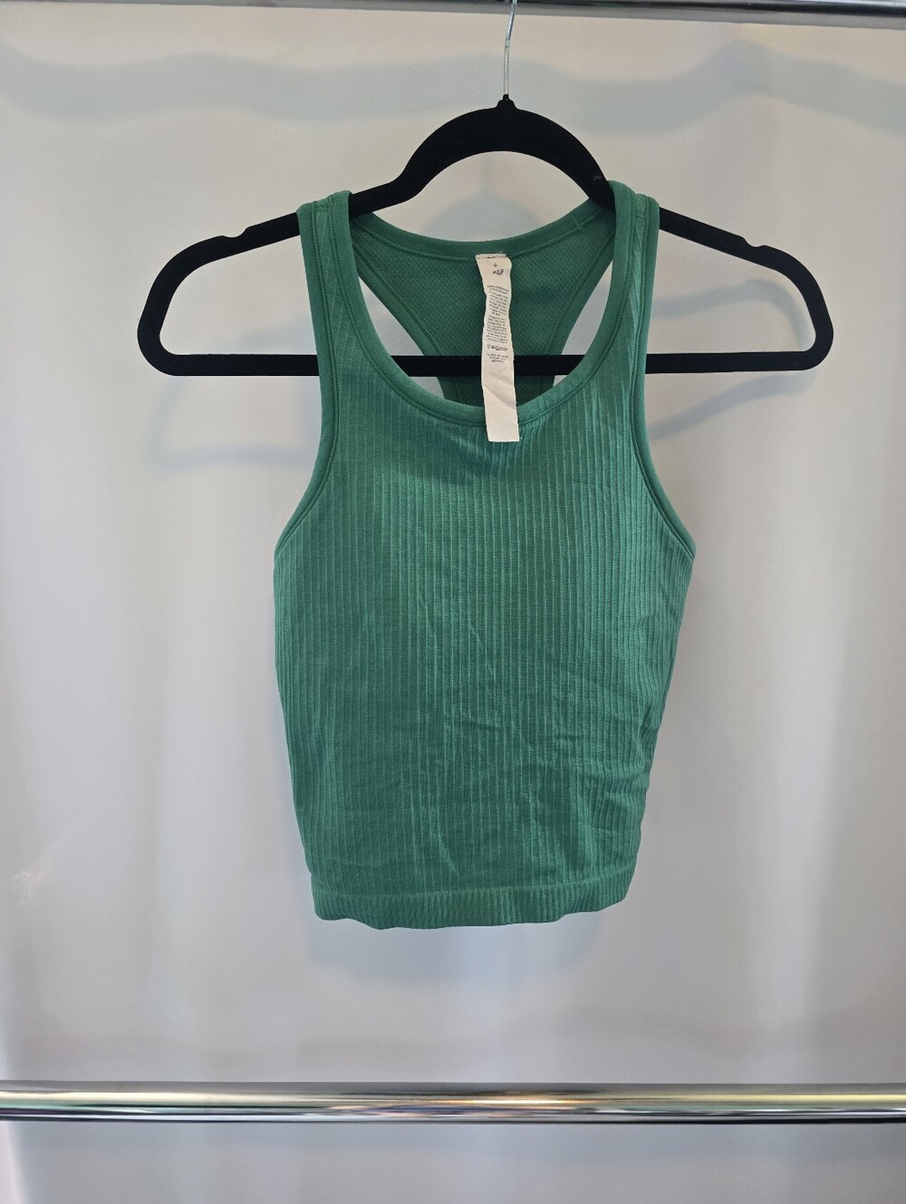 lululemon Ribbed Ebb To Street Cropped Racerback Tank - Green